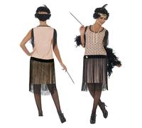 Adult 1920's Coco Flapper Great Gatsby Ladies Fancy Dress Costume Size 8-18