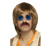 60's Hippie Kit Adult Fancy Dress 70's Groovy Wig Tash & Specs Costume Accessory