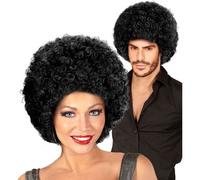 Adult 1970s Black Afro Wig Unisex Disco Fancy Dress Costume Accessory