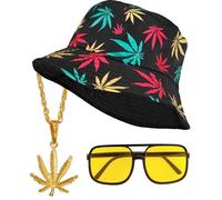 Adult 1990s Ganja Hip Hop Accessory Kit Fancy Dress Rapper Outfit
