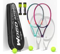 Adult 2 Player Tennis Racket Perfect for Beginner and Professional Players, 27” Speed Tennis Racquet Include Tennis Balls, Overgrips, Tennis Bag, Vibration Dampe, Cover