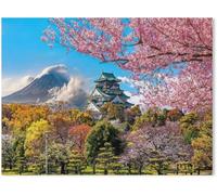 Adult 2000(100x70cm) Piece Jigsaw Puzzle, Osaka Castle Japan and Mount Fuji Cherry Blossoms Puzzle Educational Toy Personalized Gift for Adults Kids Children