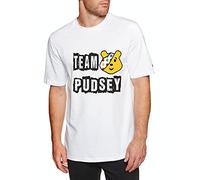 Adult 2025 Spotty Bear in Team Pudsey Day T-Shirt (UK, Alpha, L, Regular, Regular, White Polyester)