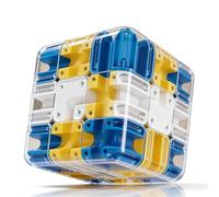 Adult 3D Maze Cube, Precision Ball Bearing Puzzle for Focus and Logic Training, Anxiety Reduction Stress Relief, Office Workers Novelty Gifts for Men Women (Blue)