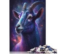 Adult 500 Piece Jigsaw Puzzles Galaxy Goat Space Jigsaw Puzzle Wood Jigsaw Brain Challenge Puzzle Toy Game 500pcs (52x38cm)