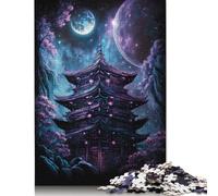 Adult 500 Pieces Jigsaw Puzzles Galaxy Japan Temple Puzzling Challenging Difficult Jigsaw Puzzle Wooden DIY Home Decoration 500pcs (52x38cm)