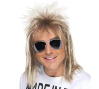 Adult 80s 1980s 80's Celebrity Mullet Wig Fancy Dress Ash Blonde by Smiffys