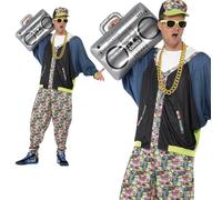 Adult 80s Hip Hop Costume Rapper Fancy Dress Mens Vanilla Ice MC Hammer New