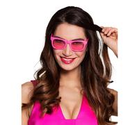 Adult 80s neon pink glasses