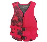 Adult Adjustable Life Jacket for Boating Swimming Kayaking Fishing, Breathable Neoprene Safety Vest with Double-Layer Buckle for Water Sports(Red A,S)