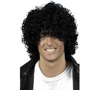 Smiffy's Afro Wet Look Wig - Black - afro wig wet look black smiffys fancy dress mens accessory
