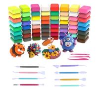 Adult Air Dry Clay - Ultra Light Magic Clay, Non-Toxic Modeling Clay & Dough, Air Dry Clay 75-Piece Set - 64 Colours Ultra-Light Modelling Clay with 11 Sculpting Tools - Non-Toxic Soft DIY Craft Kit