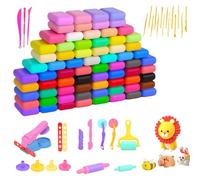 Adult Air Dry Ultra Light Sculpting Clay Set, Professional Modeling Material for Artists, Hobbyists & Model Makers, 72 Colors with Sculpting Tools, Storage Bags and Texture Molds