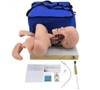 Adult Airway Management Trainer Kit, Adult Intubation Manikin Head with Full-Featured Airway Simulation, Advanced Human Tracheal Intubation Training Model for EMS Training, with Base.
