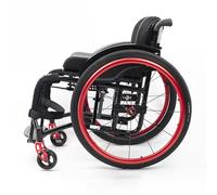 Adult Aluminum Alloy Sports Folding Wheelchair with Handbrakes and Quick Release Rear Wheels