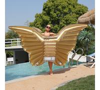 Adult And Child Inflatable Gold Sequin Angel Wings Floating Drainage Toys