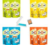 Adult and Kitten Food Treats Bundle with Chicken,Cheese, Tuna, and Salmon Flavour (Total of 8 pouches X 60 gram) plus UbiPet Lint Roller and Catnip