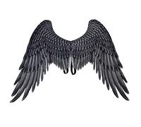 Adult Angel Devil Feathers Wings Decoration, Dark Angel Wings Costume with Adjustable Straps for Cosplay, Halloween Costume Props Carnival Mardi Gras Supplies Black