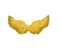 Adult Angel Wings Costume Accessory, 65cm Feathered Fairy Wings for Adults & Children, Adjustable Elastic Straps, Lightweight Cosplay Prop for Halloween, Christmas, Carnival & Photoshoots (Yellow)