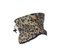 Adult Animal Printed Neck Warmers, Unisex Reversible Fleece Winter Double Layer Windbreaker Neck Gaiters For Outdoor Ski Snowboard Transport Cycling Mask With Adjustable Cord, Leopard Print Pack 1