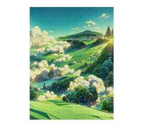 Adult Artistic Jigsaw Puzzle, Green Fields And Rolling Hills, 500 PCS