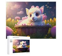 Adult Artistic Jigsaw Puzzle, Magical Basket Bunny, 500 PCS