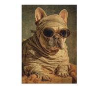Adult Artistic Jigsaw Puzzle, Mummy Dog Sunglasses Art Print, 300 PCS