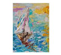 Adult Artistic Jigsaw Puzzle, Sailing at Sunset, 500 PCS