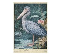 Adult Artistic Jigsaw Puzzle, Shoebill William Morris Botanical, 1000 PCS
