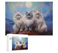 Adult Artistic Jigsaw Puzzle, Three Ragdoll Cats, 300 PCS