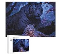 Adult Artistic Jigsaw Puzzle, Tigers Floral Forest, 300 PCS