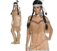 Adult Authentic Western Indian Lady Costume Pocahontas Squaw Fancy Dress 8-18
