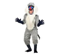Adult Baboon Costume Realistic Jumpsuit with Hood, Gloves, and Shoe Covers - Perfect for Halloween or Costume