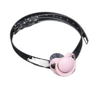 Adult Baby Pacifier Open Mouth Nipple Ball Gag ABDL Daddy's Girl Pacifier with Harness Belts BDSM Bondage Restraint Mouth Gags(Pink)