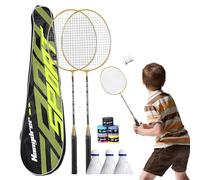 Adult Badminton Set - duall Racket Kit, Non Slip Handles | Lightweight Sports Gear for Garden Activities, Indoor Practice, Recreation Events, Fitness Workouts, Travel Play, or Court Exercise Games
