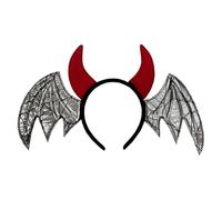 Adult Bat Wing&Devil Horn Shape Headband Woman SPA Hair Hoop Makeup Halloween Taking Photos Christmas Party Headpiece