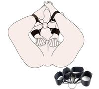 Adult BDSM Bondage Restraints Women Handcuffs Ankle Shackles Kit Sex Restraints BDSM Female Couple Fetish Bondage Strap Detachable SM Slave Flirting Toy for Couples Sex Erotic Games