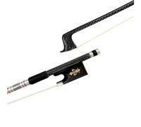 Adult Beginner Violin Bow 1pcs Professional Silver Woven Grid Carbon Fiber 4/4 Violin Bow White Horsetail(2)