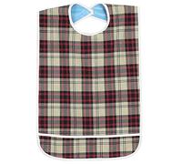 Adult Bib for Eating, Waterproof Washable Elder Mealtime Bib Clothing Protectorwith Adjustable Strap for Elderly Seniors Men Women(Khaki)