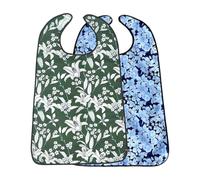 Adult Bibs | Double Layer Bibs for Seniors Waterproof | Washable Reusable Apron for Elderly Care Rehabilitation Eating Food Dining