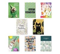 Adult Birthday Multipack Of 8 Greeting Cards Celebration Designs 8 Assorted Cards Blank Inside A6 Size - 10x15 cm