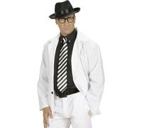 Adult black and white striped tie