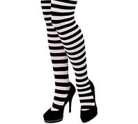 Adult Black And White Striped Tights - Perfect For Book Week Fancy Dress Costumes - Adults (UK 16-20)