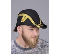 Adult Black Bicorn Pirate Hat Histoical Fancy Dress Admiral Bicorne Period Mens