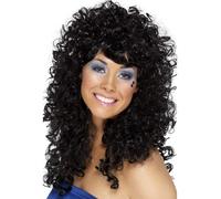 Smiffys Boogie Babe Wig - Black(Size: US One Size)