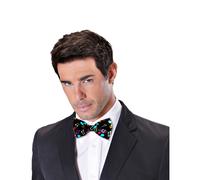 Adult black bow tie with musical notes