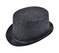 Adult Black Glitter Plastic Topper Hat , 1 Pc. - Eye-Catching Design, Perfect Accessory for New Years Eve, Birthdays, Parties, & Special Events Halloween