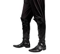 Adult black leather effect overboots