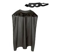 Adult black superhero cape and mask kit