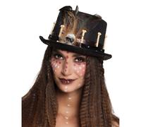 Adult black voodoo top hat